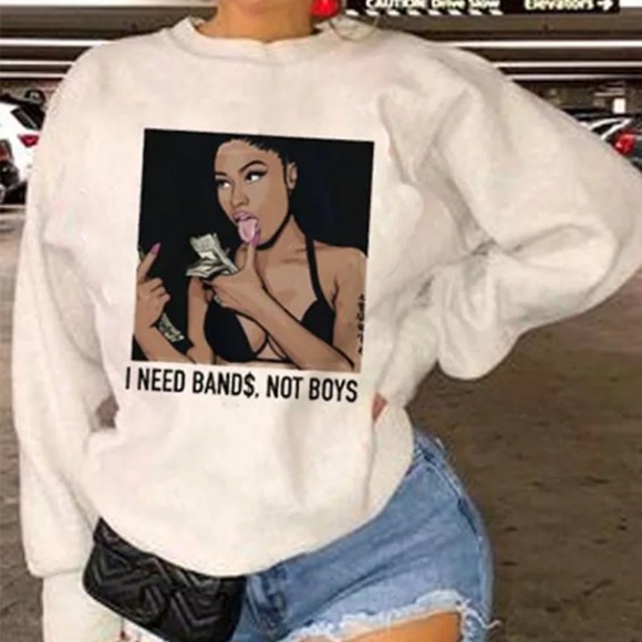 “i need bands not boys”pullover - Picture 1 of 1